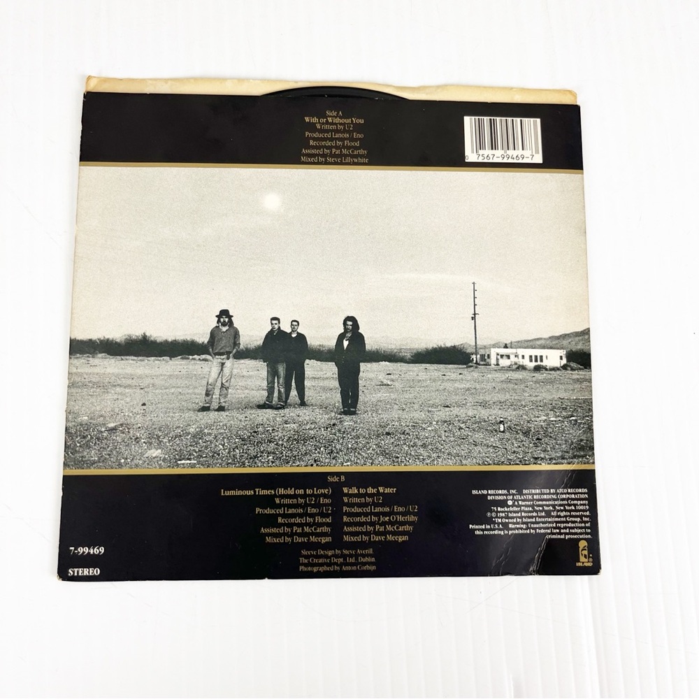 U2 With or Without You Luminous Times 7 Inch Vinyl Record - Picture 5 of 5